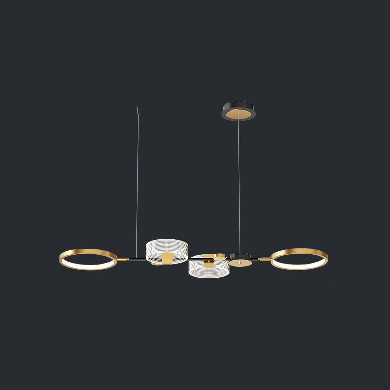 Gold Ring Island Light Fixture Artistic Metal LED Ceiling Pendant Light for Dining Room Clearhalo 'Ceiling Lights' 'Island Lights' Lighting' 2064282