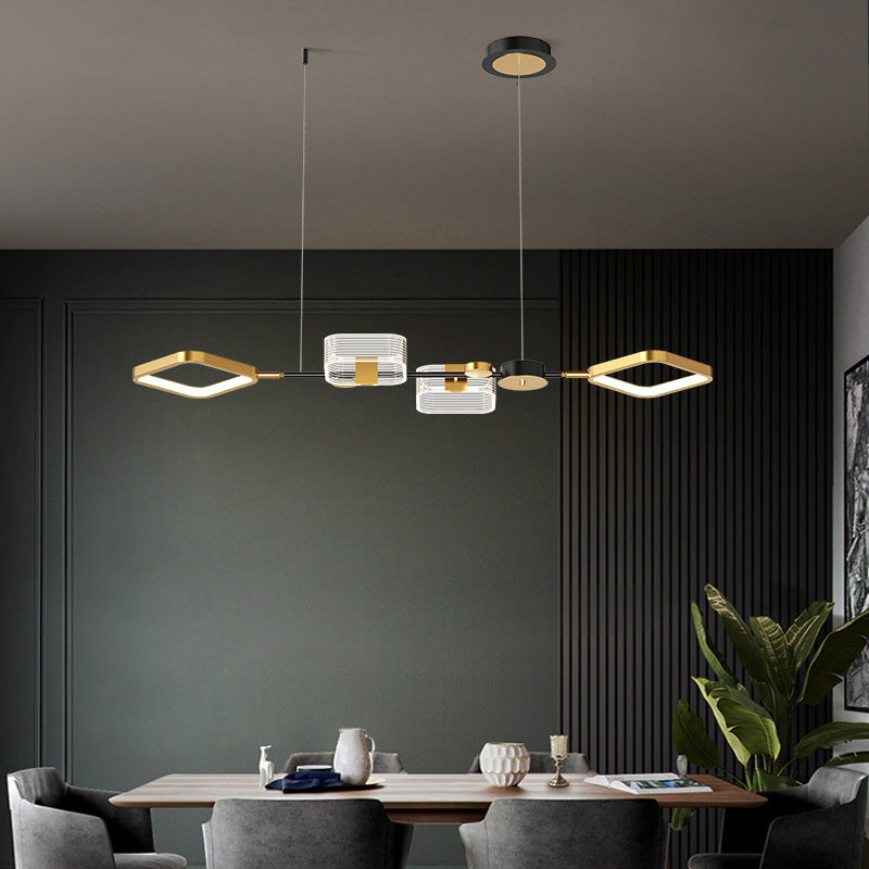 Gold Ring Island Light Fixture Artistic Metal LED Ceiling Pendant Light for Dining Room Gold A Clearhalo 'Ceiling Lights' 'Island Lights' Lighting' 2064283