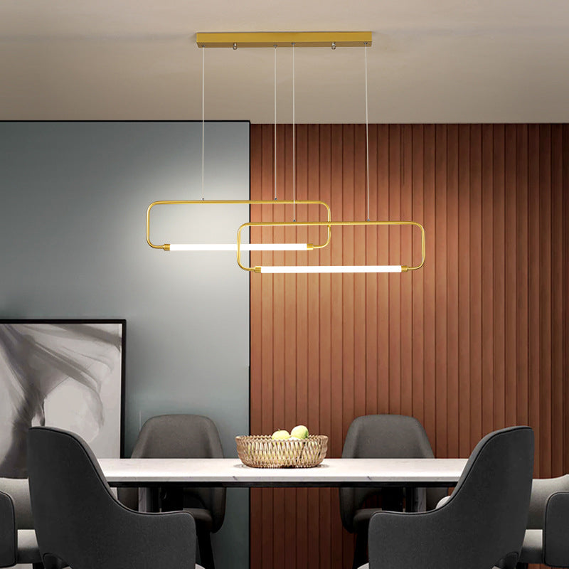 Geometrical Dining Room LED Hanging Light Acrylic Minimalist Island Ceiling Light Gold Clearhalo 'Ceiling Lights' 'Island Lights' Lighting' 2064291