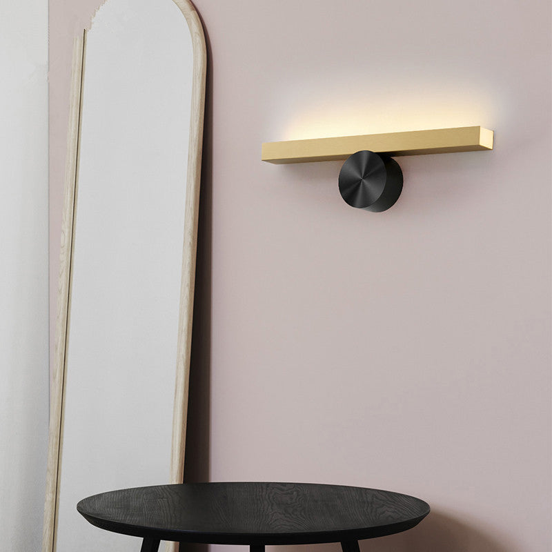 Metal Linear Shaped LED Wall Mount Light Modern Gold Sconce Light Fixture for Corridor Gold Clearhalo 'Modern wall lights' 'Modern' 'Wall Lamps & Sconces' 'Wall Lights' Lighting' 2064326