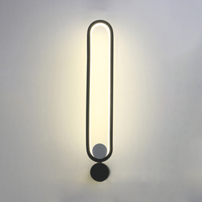 Black Oblong LED Wall Mounted Light Simplicity Metal Rotatable Wall Sconce Lighting Clearhalo 'Cast Iron' 'Glass' 'Industrial' 'Modern wall lights' 'Modern' 'Tiffany' 'Traditional wall lights' 'Wall Lamps & Sconces' 'Wall Lights' Lighting' 2064342