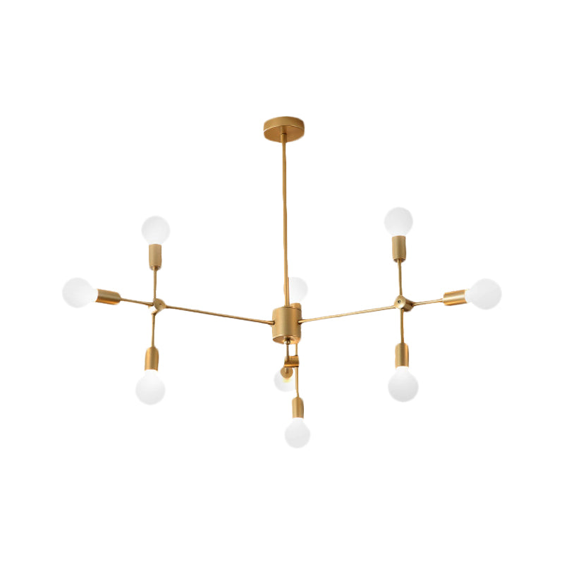 Sputnik Living Room Hanging Chandelier Opal Glass 9/12/15 Lights Modernist Hanging Lamp in Black/Gold Clearhalo 'Ceiling Lights' 'Chandeliers' 'Glass shade' 'Glass' 'Modern Chandeliers' 'Modern' Lighting' 206489