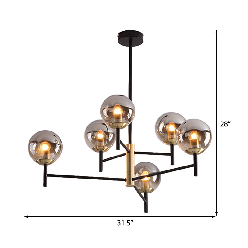 Multi Layer Radial Ceiling Chandelier Modern Blue/Amber/Smoke Gray Glass 6/8 Lights Living Room Hanging Lamp Clearhalo 'Ceiling Lights' 'Chandeliers' 'Glass shade' 'Glass' 'Modern Chandeliers' 'Modern' Lighting' 206586