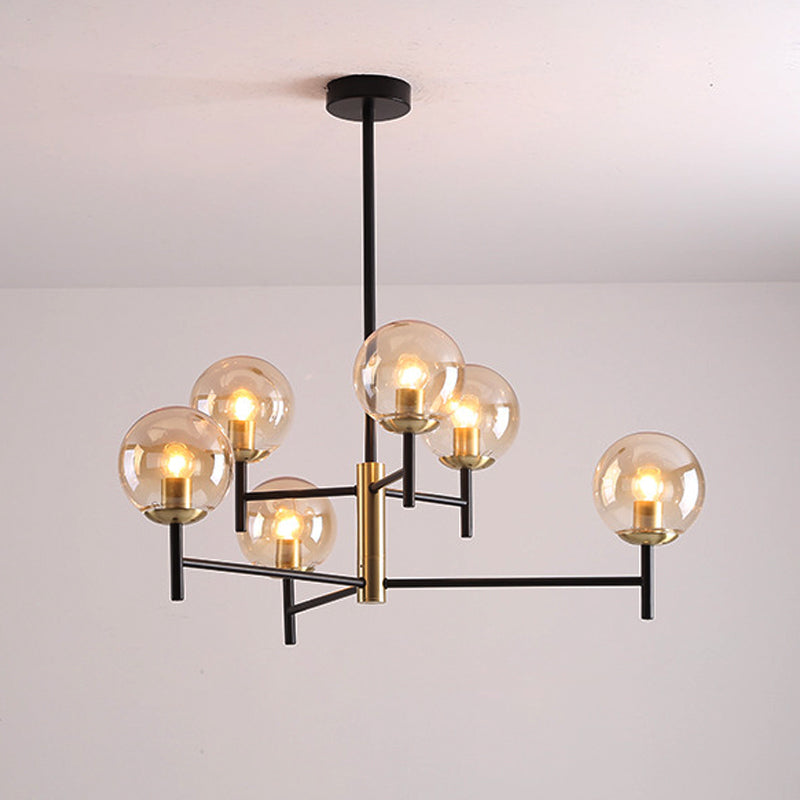 Multi Layer Radial Ceiling Chandelier Modern Blue/Amber/Smoke Gray Glass 6/8 Lights Living Room Hanging Lamp Clearhalo 'Ceiling Lights' 'Chandeliers' 'Glass shade' 'Glass' 'Modern Chandeliers' 'Modern' Lighting' 206591