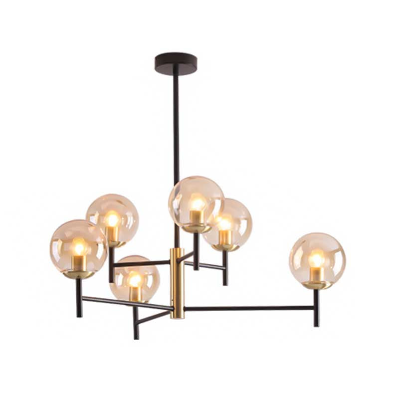 Multi Layer Radial Ceiling Chandelier Modern Blue/Amber/Smoke Gray Glass 6/8 Lights Living Room Hanging Lamp Clearhalo 'Ceiling Lights' 'Chandeliers' 'Glass shade' 'Glass' 'Modern Chandeliers' 'Modern' Lighting' 206592