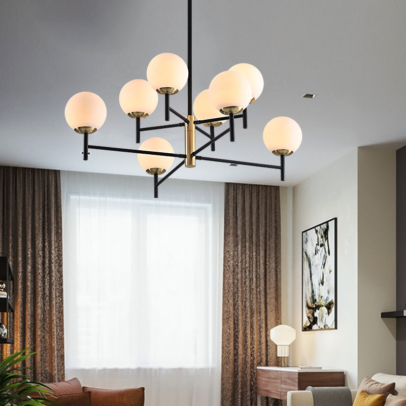 Multi Layer Radial Ceiling Chandelier Modern Blue/Amber/Smoke Gray Glass 6/8 Lights Living Room Hanging Lamp Clearhalo 'Ceiling Lights' 'Chandeliers' 'Glass shade' 'Glass' 'Modern Chandeliers' 'Modern' Lighting' 206599