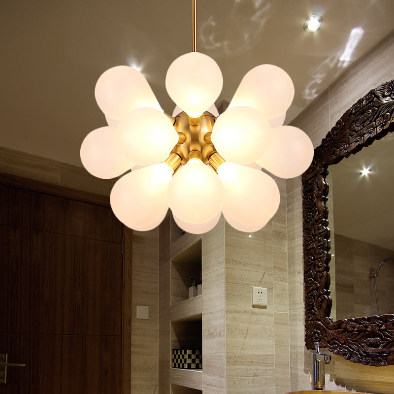 Bubble Ceiling Chandelier Modernism White/Pink/Blue Glass LED Living Room Hanging Light Kit Clearhalo 'Ceiling Lights' 'Chandeliers' 'Glass shade' 'Glass' 'Modern Chandeliers' 'Modern' Lighting' 206772