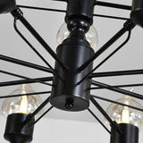 Two-Tiers Living Room Pendant Chandelier Traditional Metal 12 Lights Black Hanging Fixture with Candle Shade Clearhalo 'Ceiling Lights' 'Chandeliers' Lighting' options 206811