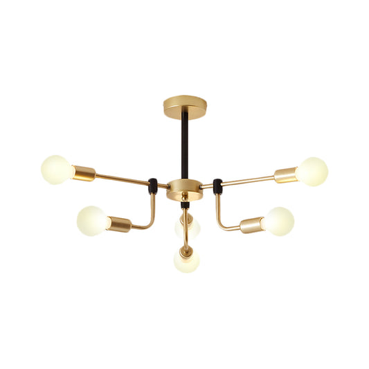 Starburst Ceiling Chandelier Contemporary Metal 6/12/16 Lights Bedroom Suspension Light with Gold Arm Clearhalo 'Ceiling Lights' 'Chandeliers' 'Glass shade' 'Glass' 'Modern Chandeliers' 'Modern' Lighting' 206838