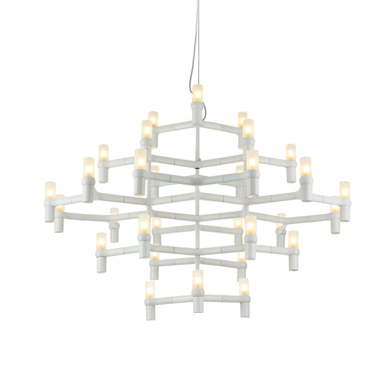 Multi Layer Chandelier Lamp Nordic Metal Black/Silver/White LED Hanging Light for Living Room Clearhalo 'Ceiling Lights' 'Chandeliers' 'Modern Chandeliers' 'Modern' Lighting' 206903