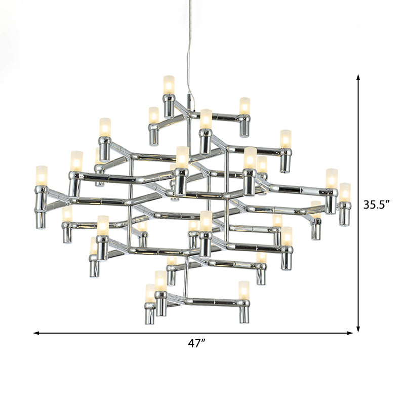 Multi Layer Chandelier Lamp Nordic Metal Black/Silver/White LED Hanging Light for Living Room Clearhalo 'Ceiling Lights' 'Chandeliers' 'Modern Chandeliers' 'Modern' Lighting' 206910