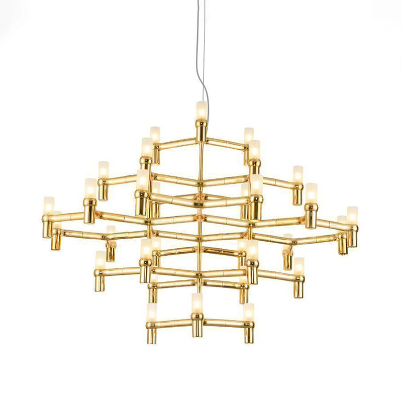 Multi Layer Chandelier Lamp Nordic Metal Black/Silver/White LED Hanging Light for Living Room Clearhalo 'Ceiling Lights' 'Chandeliers' 'Modern Chandeliers' 'Modern' Lighting' 206913