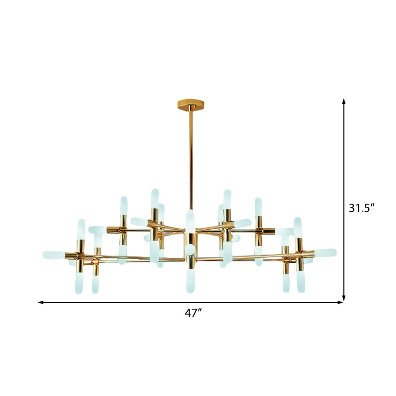 Tubular Chandelier Light Contemporary Metal 18/36 Lights Black/Gold Hanging Lamp Kit with Starburst Design Clearhalo 'Ceiling Lights' 'Chandeliers' 'Modern Chandeliers' 'Modern' Lighting' 206966