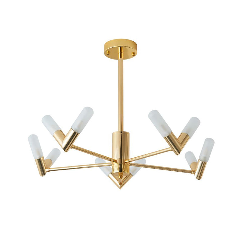 Modern Tube Ceiling Chandelier Metal 10/30 Lights Dinging Room Hanging Ceiling Light in Brass Clearhalo 'Ceiling Lights' 'Chandeliers' 'Modern Chandeliers' 'Modern' Lighting' 206979