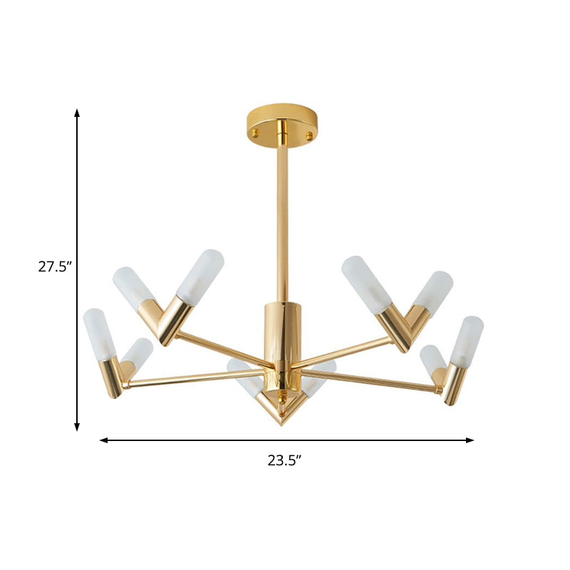 Modern Tube Ceiling Chandelier Metal 10/30 Lights Dinging Room Hanging Ceiling Light in Brass Clearhalo 'Ceiling Lights' 'Chandeliers' 'Modern Chandeliers' 'Modern' Lighting' 206980