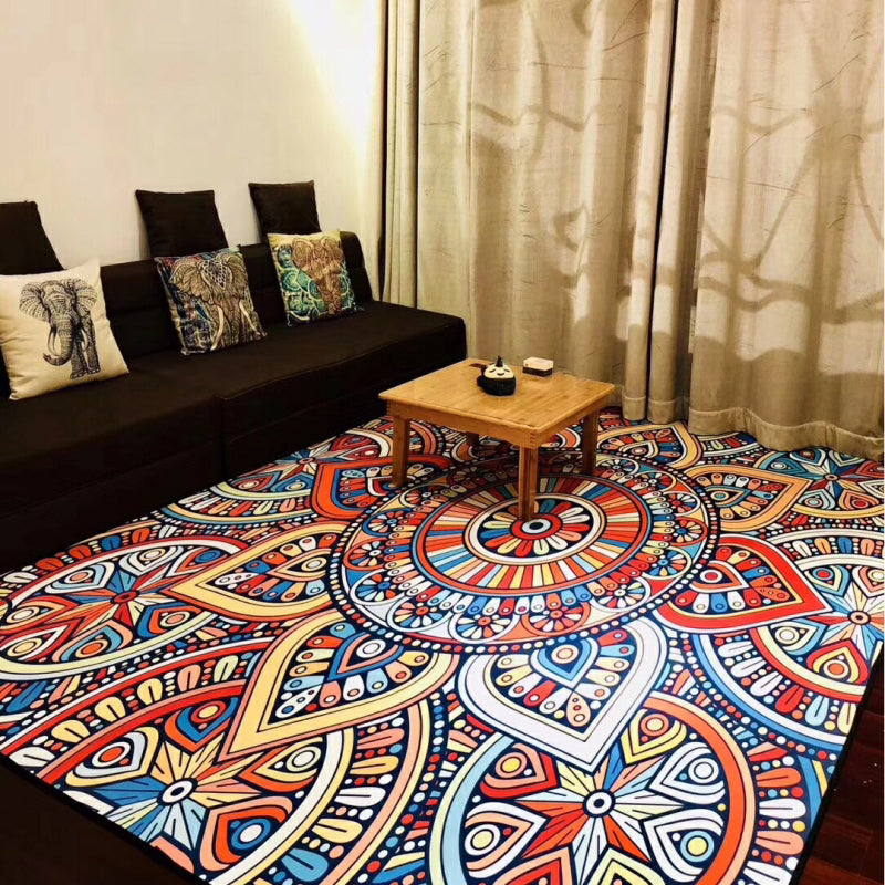 Multi-Color Moroccan Rug Polypropylene Tribal Flower Carpet Anti-Slip Stain Resistant Washable Rug for Living Room Clearhalo 'Area Rug' 'Moroccan' 'Rugs' Rug' 2070137