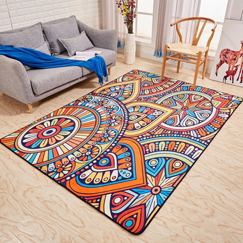 Multi-Color Moroccan Rug Polypropylene Tribal Flower Carpet Anti-Slip Stain Resistant Washable Rug for Living Room Clearhalo 'Area Rug' 'Moroccan' 'Rugs' Rug' 2070140