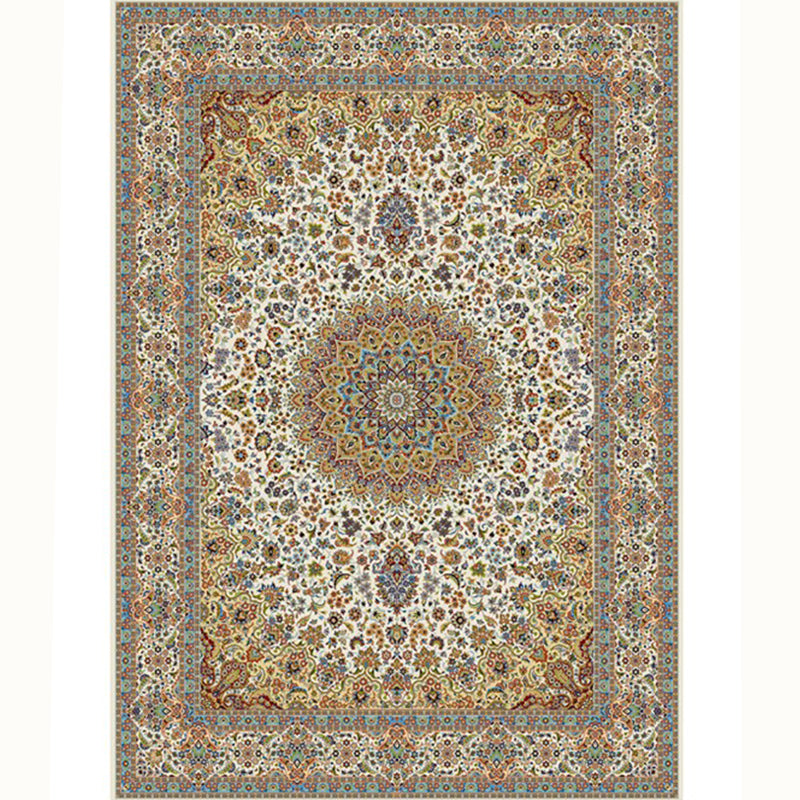Aesthetic Moroccan Rug Multi Colored Flower Rug Pet Friendly Anti-Slip Backing Machine Washable Carpet for Guest Room Khaki Clearhalo 'Area Rug' 'Moroccan' 'Rugs' Rug' 2070155