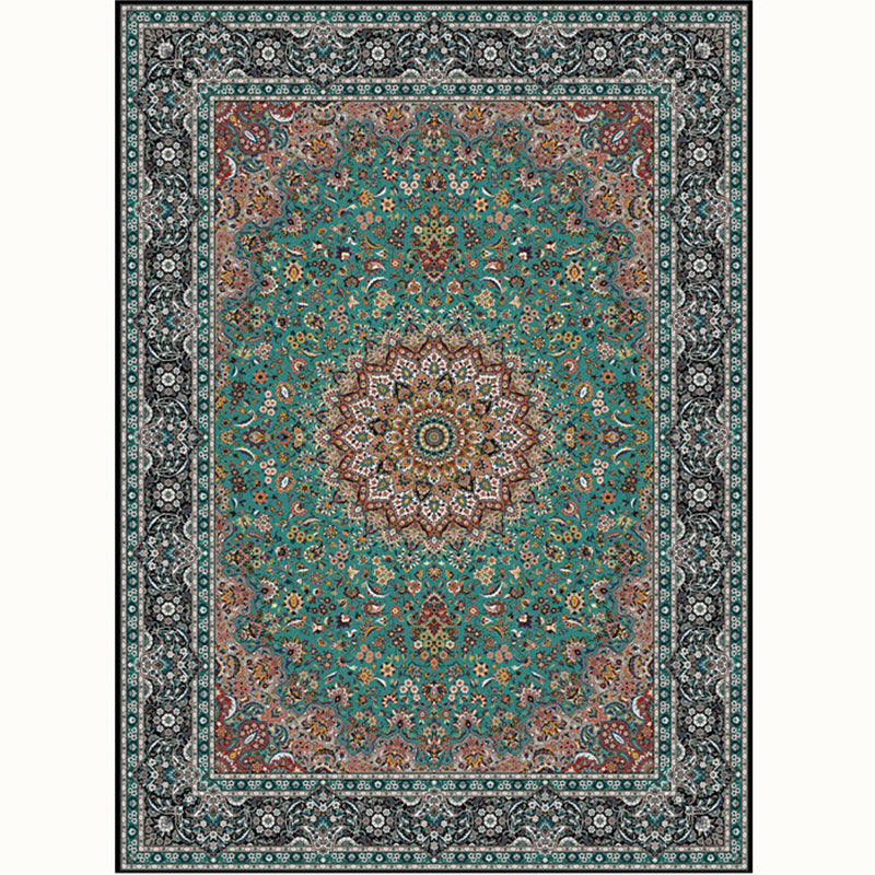 Aesthetic Moroccan Rug Multi Colored Flower Rug Pet Friendly Anti-Slip Backing Machine Washable Carpet for Guest Room Green-Pink Clearhalo 'Area Rug' 'Moroccan' 'Rugs' Rug' 2070156
