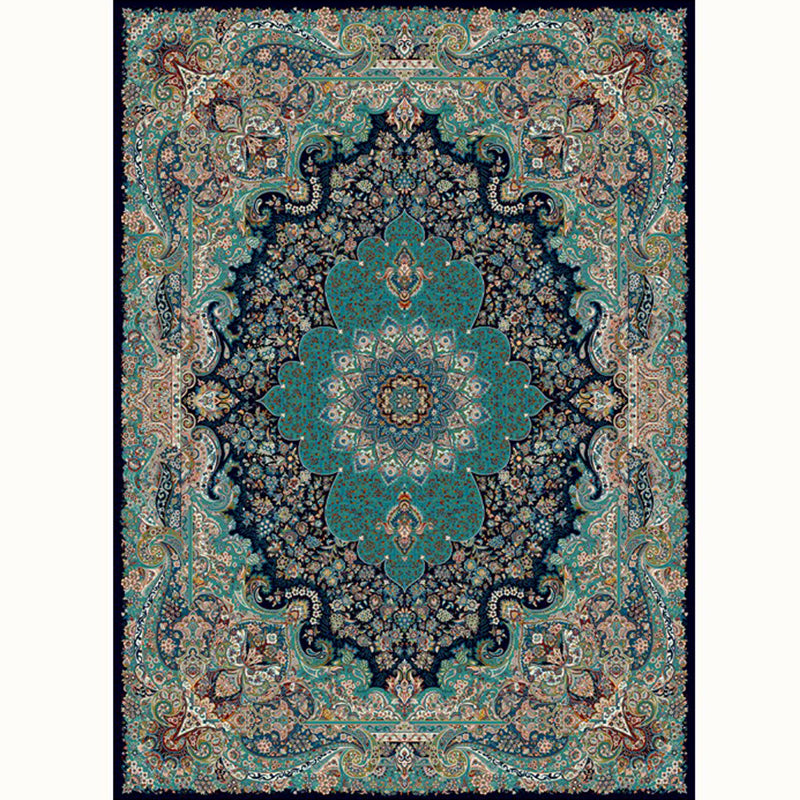 Aesthetic Moroccan Rug Multi Colored Flower Rug Pet Friendly Anti-Slip Backing Machine Washable Carpet for Guest Room Green Clearhalo 'Area Rug' 'Moroccan' 'Rugs' Rug' 2070159