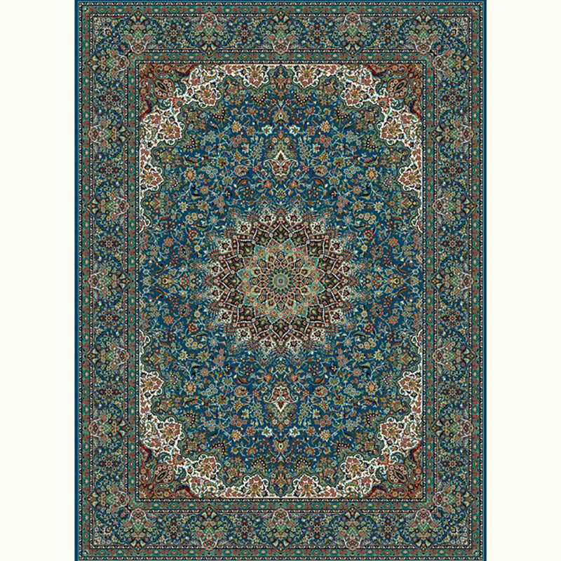 Aesthetic Moroccan Rug Multi Colored Flower Rug Pet Friendly Anti-Slip Backing Machine Washable Carpet for Guest Room Aqua Clearhalo 'Area Rug' 'Moroccan' 'Rugs' Rug' 2070160
