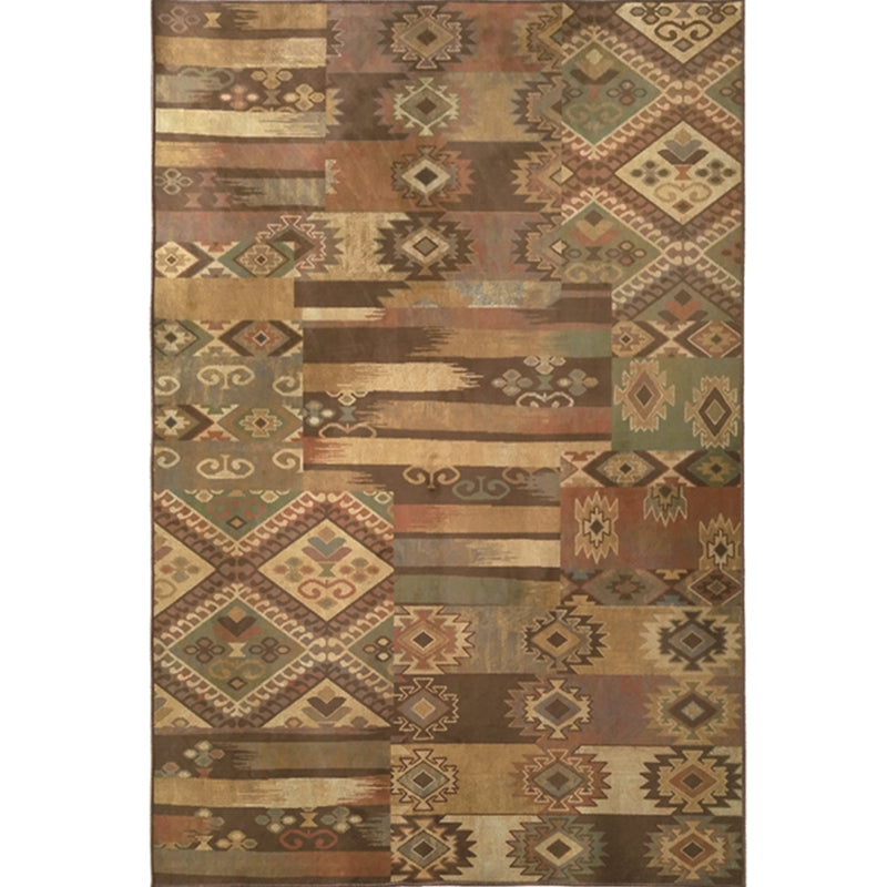 Vintage Distressed Color Moroccan Rug Synthetics Patchwork Carpet Non-Slip Machine Washable Stain Resistant Rug for Great Room Coffee Clearhalo 'Area Rug' 'Moroccan' 'Rugs' Rug' 2070174