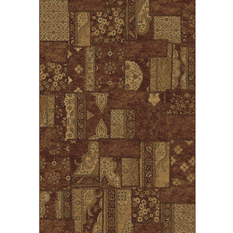 Vintage Distressed Color Moroccan Rug Synthetics Patchwork Carpet Non-Slip Machine Washable Stain Resistant Rug for Great Room Dark Camel Clearhalo 'Area Rug' 'Moroccan' 'Rugs' Rug' 2070177