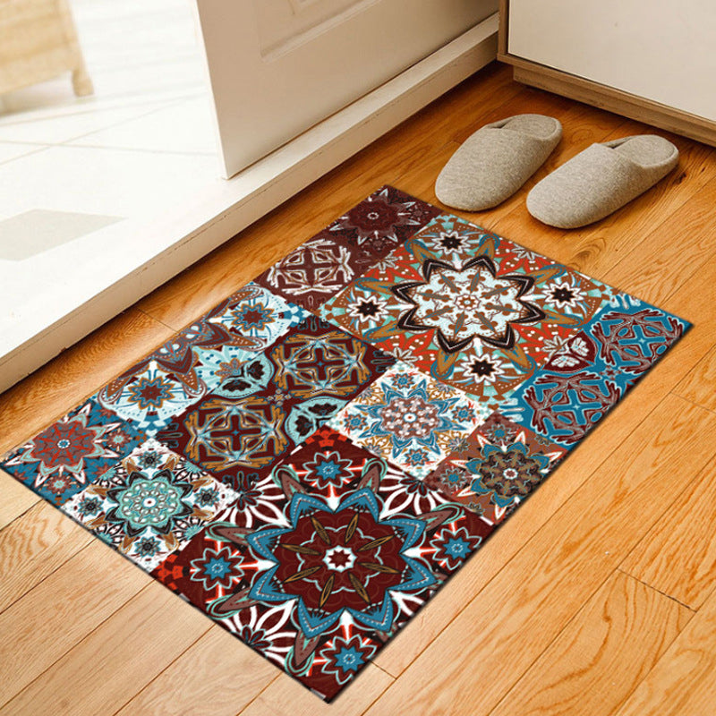 Unusual Geometric Patterned Rug Multi Color Moroccan Style Rug Polyester Anti-Slip Backing Machine Washable Stain Resistant Carpet for Home Black-Red Clearhalo 'Area Rug' 'Moroccan' 'Rugs' Rug' 2070194