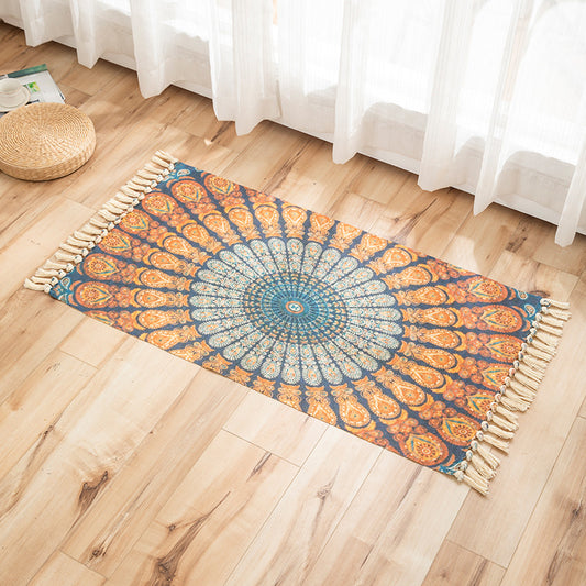 Vivid Plant Knit Rug Multi Colored Modern Rug Synthetics Pet Friendly Carpet for Guest Room Orange Red 2' x 3'7" Clearhalo 'Area Rug' 'Bohemian' 'Rugs' Rug' 2070228