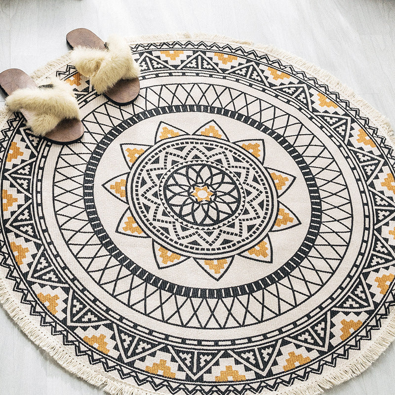 Boho-Chic Bedroom Rug Multicolor Mandala Rug Cotton Washable Area Carpet Clearhalo 'Area Rug' 'Bohemian' 'Rugs' Rug' 2070318