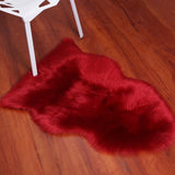 Irregular Plain Area Rug Multi Color Casual Carpet Faux Wool Washable Anti-Slip Stain Resistant Rug for Living Room Burgundy 2' x 2'11" Clearhalo 'Area Rug' 'Casual' 'Rugs' Rug' 2070341