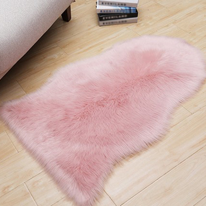 Fluffy Plain Rug Multi-Color Relaxing Rug Synthetic Wool Anti-Slip Backing Stain Resistant Washable Area Rug for Home Light Pink Clearhalo 'Area Rug' 'Casual' 'Rugs' Rug' 2070348