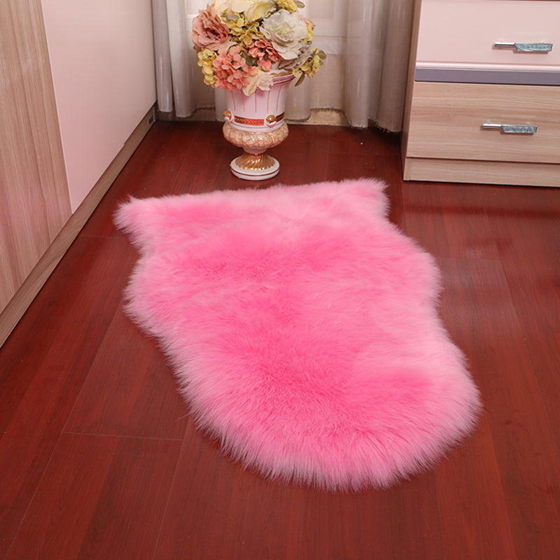 Fluffy Plain Rug Multi-Color Relaxing Rug Synthetic Wool Anti-Slip Backing Stain Resistant Washable Area Rug for Home Pink Clearhalo 'Area Rug' 'Casual' 'Rugs' Rug' 2070353