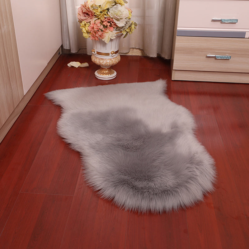 Fluffy Plain Rug Multi-Color Relaxing Rug Synthetic Wool Anti-Slip Backing Stain Resistant Washable Area Rug for Home Grey Clearhalo 'Area Rug' 'Casual' 'Rugs' Rug' 2070356