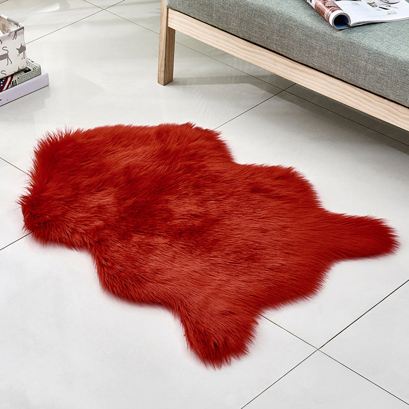 Multicolor Solid Foot Rug Artificial Wool Comfort Rug Pet Friendly Anti-Slip Backing Stain Resistant Carpet for Bedroom Red Clearhalo 'Area Rug' 'Casual' 'Rugs' Rug' 2070365