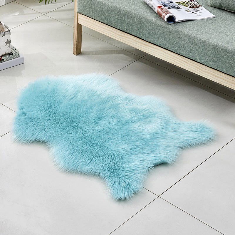 Multicolor Solid Foot Rug Artificial Wool Comfort Rug Pet Friendly Anti-Slip Backing Stain Resistant Carpet for Bedroom Light Blue Clearhalo 'Area Rug' 'Casual' 'Rugs' Rug' 2070370