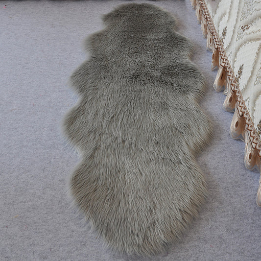 Multi-Colored Bedroom Foot Rug Casual Plain Rug Faux Fur Machine Washable Stain Resistant Non-Slip Backing Area Rug Grey Clearhalo 'Area Rug' 'Casual' 'Rugs' Rug' 2070403