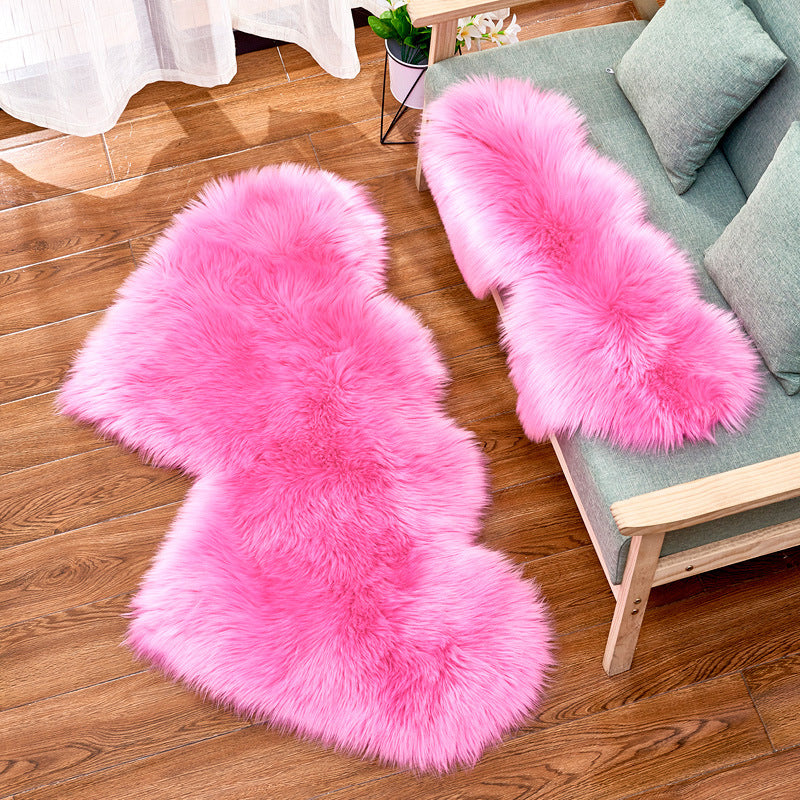 Double-Heart Shaped Modern Rug Multicolor Plain Carpet Stain Resistant Pet Friendly Non-Slip Backing Rug for Living Room Dark Pink Clearhalo 'Area Rug' 'Casual' 'Rugs' Rug' 2070471