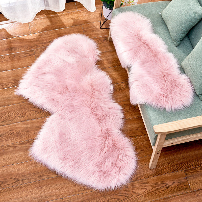 Double-Heart Shaped Modern Rug Multicolor Plain Carpet Stain Resistant Pet Friendly Non-Slip Backing Rug for Living Room Pink Clearhalo 'Area Rug' 'Casual' 'Rugs' Rug' 2070474