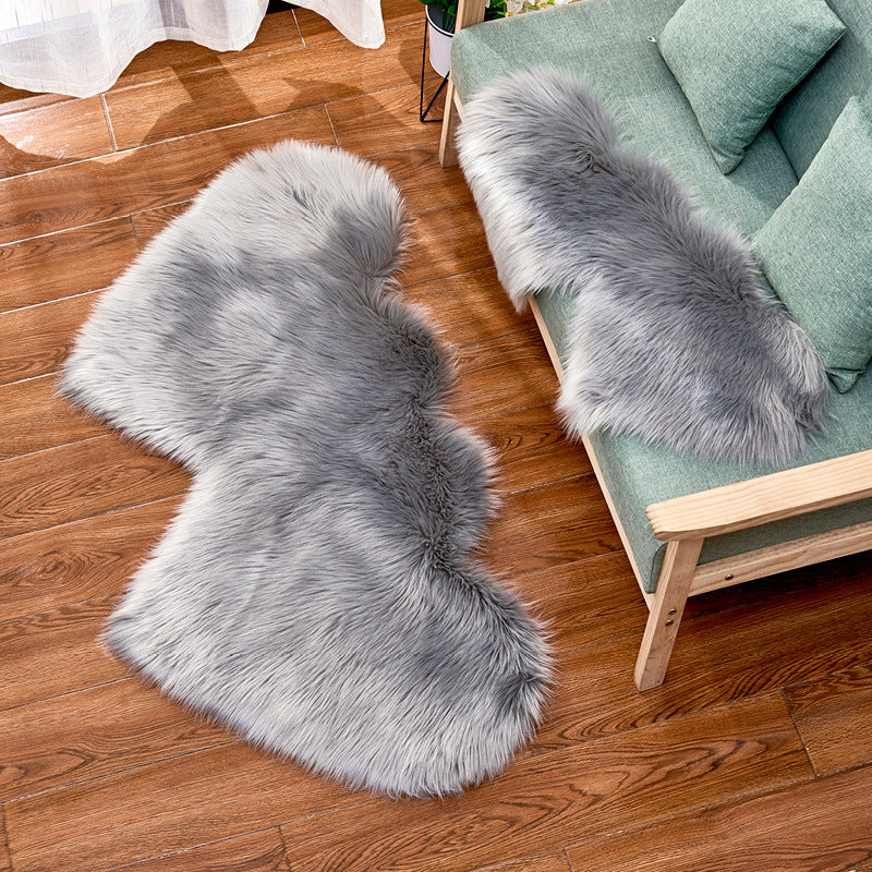Double-Heart Shaped Modern Rug Multicolor Plain Carpet Stain Resistant Pet Friendly Non-Slip Backing Rug for Living Room Grey Clearhalo 'Area Rug' 'Casual' 'Rugs' Rug' 2070478