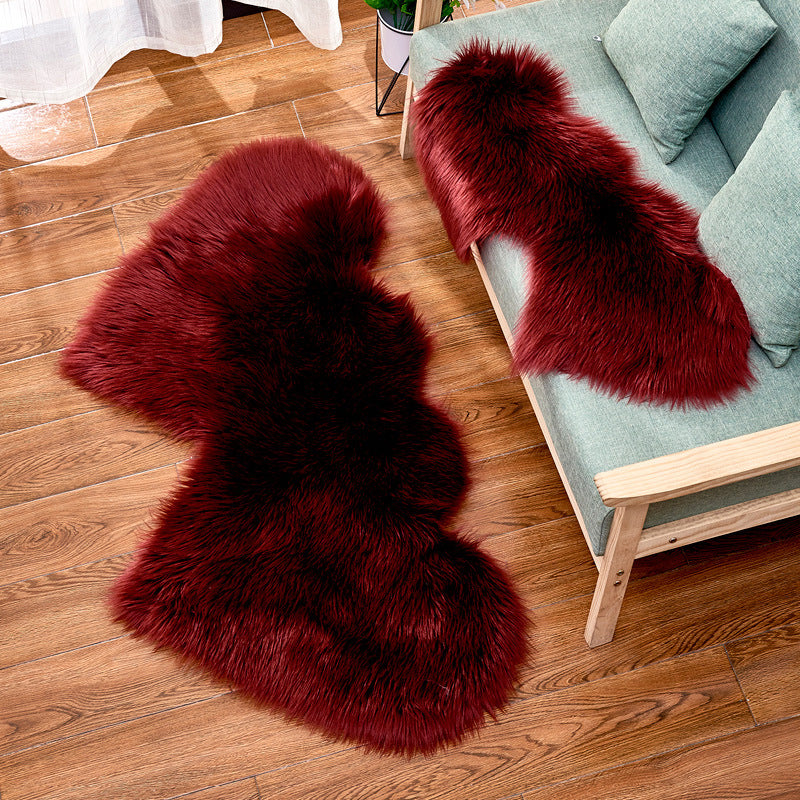 Double-Heart Shaped Modern Rug Multicolor Plain Carpet Stain Resistant Pet Friendly Non-Slip Backing Rug for Living Room Burgundy Clearhalo 'Area Rug' 'Casual' 'Rugs' Rug' 2070482