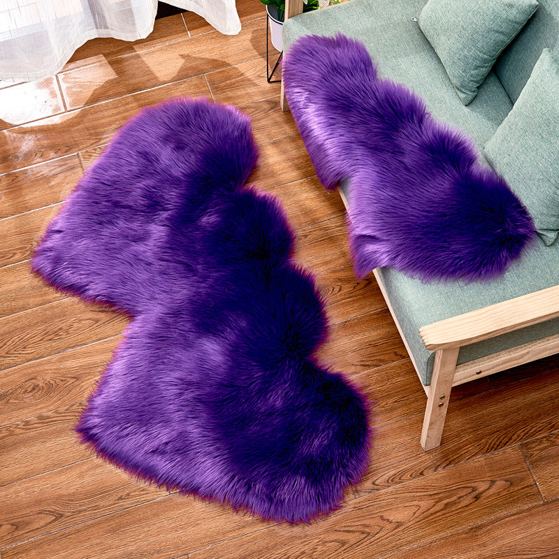 Double-Heart Shaped Modern Rug Multicolor Plain Carpet Stain Resistant Pet Friendly Non-Slip Backing Rug for Living Room Purple Clearhalo 'Area Rug' 'Casual' 'Rugs' Rug' 2070487