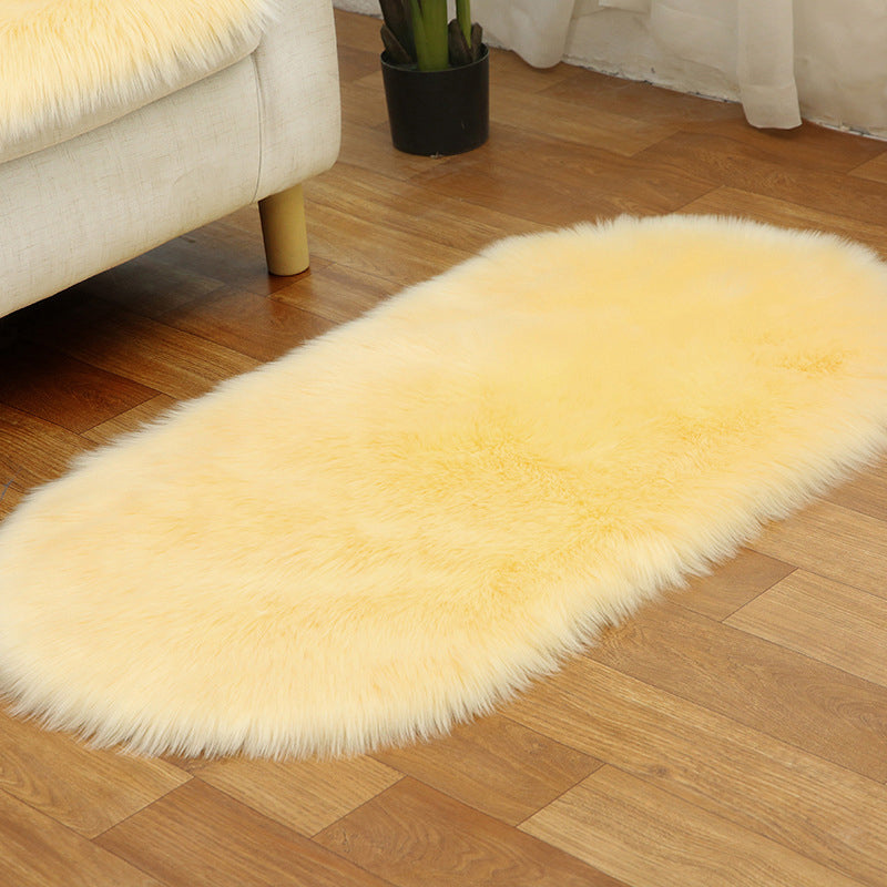 Rug Faux Fur Minimalist Carpet Non-Slip Pet Friendly Stain Resistant Rug for Sitting Room Beige Clearhalo 'Area Rug' 'Casual' 'Rugs' Rug' 2070617