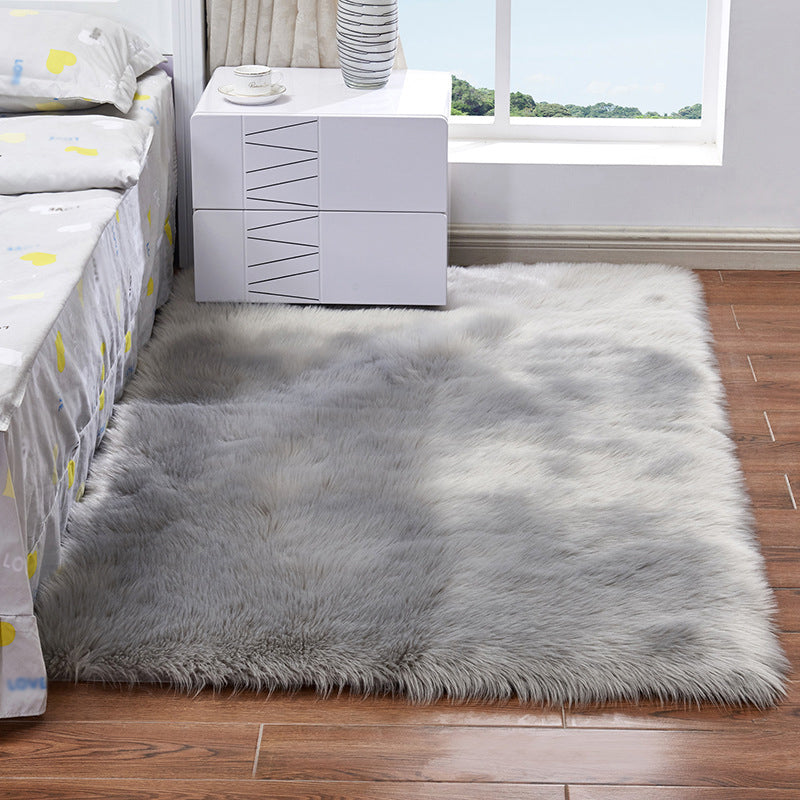 Trendy Multi Colored Plain Rug Faux Wool Nordic Carpet Machine Washable Pet Friendly Non-Slip Backing Rug for Bedroom Clearhalo 'Area Rug' 'Casual' 'Rugs' Rug' 2070686
