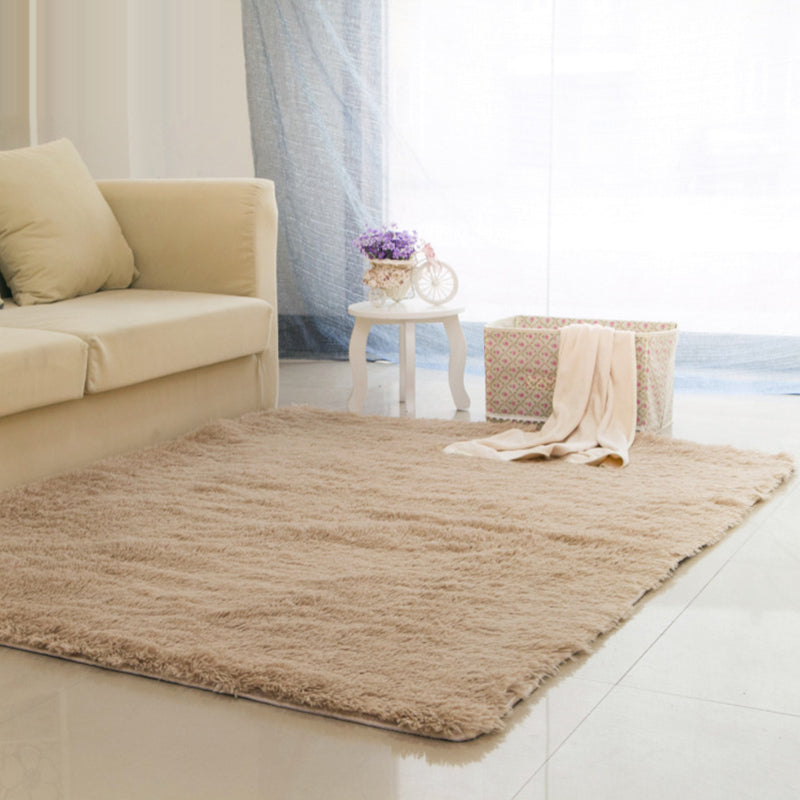 Multi-Color Living Room Rug Casual Plain Rug Faux Wool Machine Wash Stain Resistant Area Rug Light Camel Clearhalo 'Area Rug' 'Casual' 'Rugs' Rug' 2070859