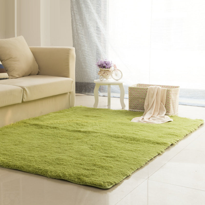 Multi-Color Living Room Rug Casual Plain Rug Faux Wool Machine Wash Stain Resistant Area Rug Green Clearhalo 'Area Rug' 'Casual' 'Rugs' Rug' 2070861