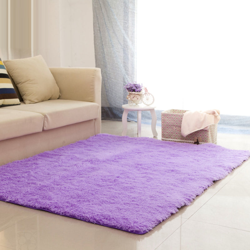 Multi-Color Living Room Rug Casual Plain Rug Faux Wool Machine Wash Stain Resistant Area Rug Purple Clearhalo 'Area Rug' 'Casual' 'Rugs' Rug' 2070867