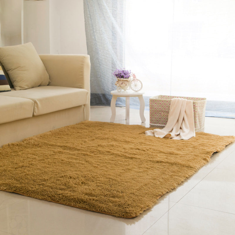 Multi-Color Living Room Rug Casual Plain Rug Faux Wool Machine Wash Stain Resistant Area Rug Khaki Clearhalo 'Area Rug' 'Casual' 'Rugs' Rug' 2070869