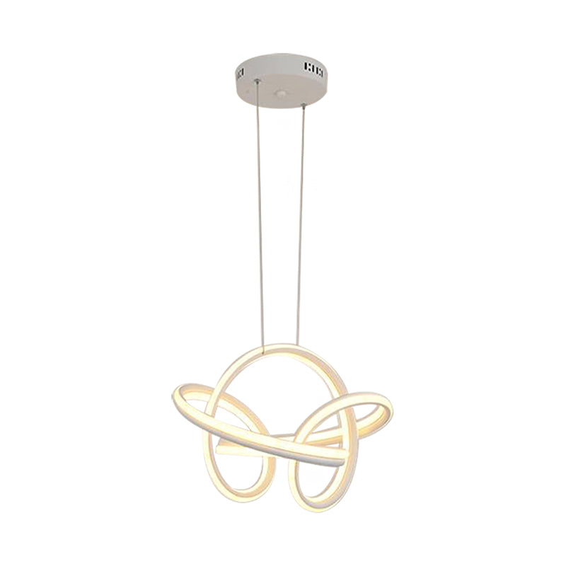 Seamless Curve Chandelier Light Simple Acrylic White/Coffee LED Ceiling Pendant Light for Living Room Clearhalo 'Ceiling Lights' 'Chandeliers' 'Modern Chandeliers' 'Modern' Lighting' 207225