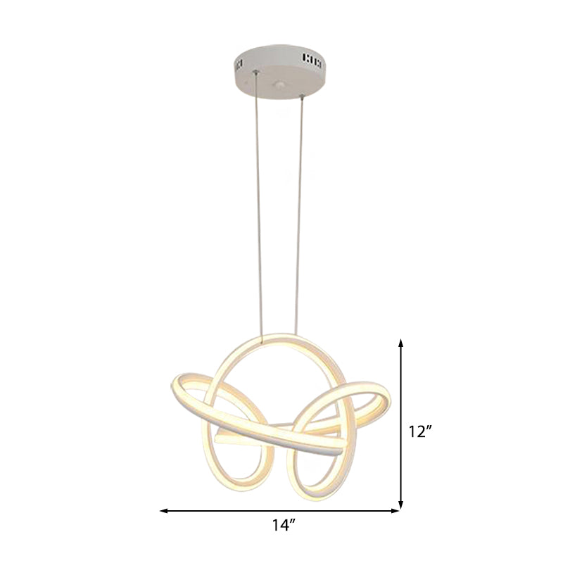 Seamless Curve Chandelier Light Simple Acrylic White/Coffee LED Ceiling Pendant Light for Living Room Clearhalo 'Ceiling Lights' 'Chandeliers' 'Modern Chandeliers' 'Modern' Lighting' 207226